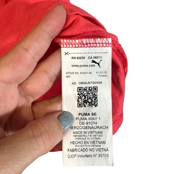 Puma Pink Cotton Short Sleeve Lightweight Athletic Casual T-Shirt Men Sz M - Picture 7 of 8